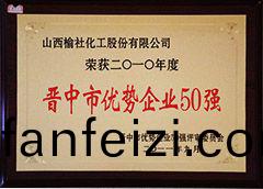 2011年晉中市優(you)勢企業50強