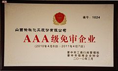 2010年(nian)AAA級(ji)免讅(shen)企業